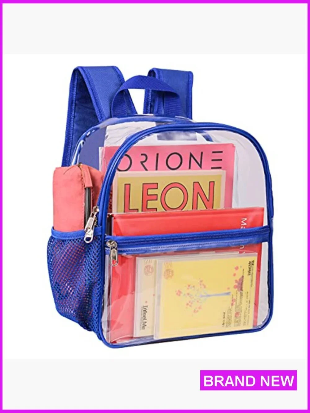 Stadium Approved Clear Backpack Lightweight PVC Waterproof Concert Bag 12x6x12